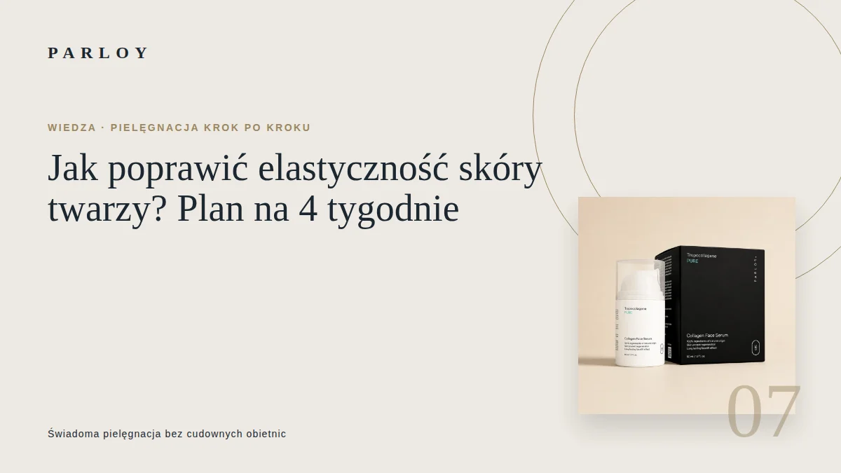 Kalendarz czterotygodniowego planu pielęgnacji obok serum i kremu